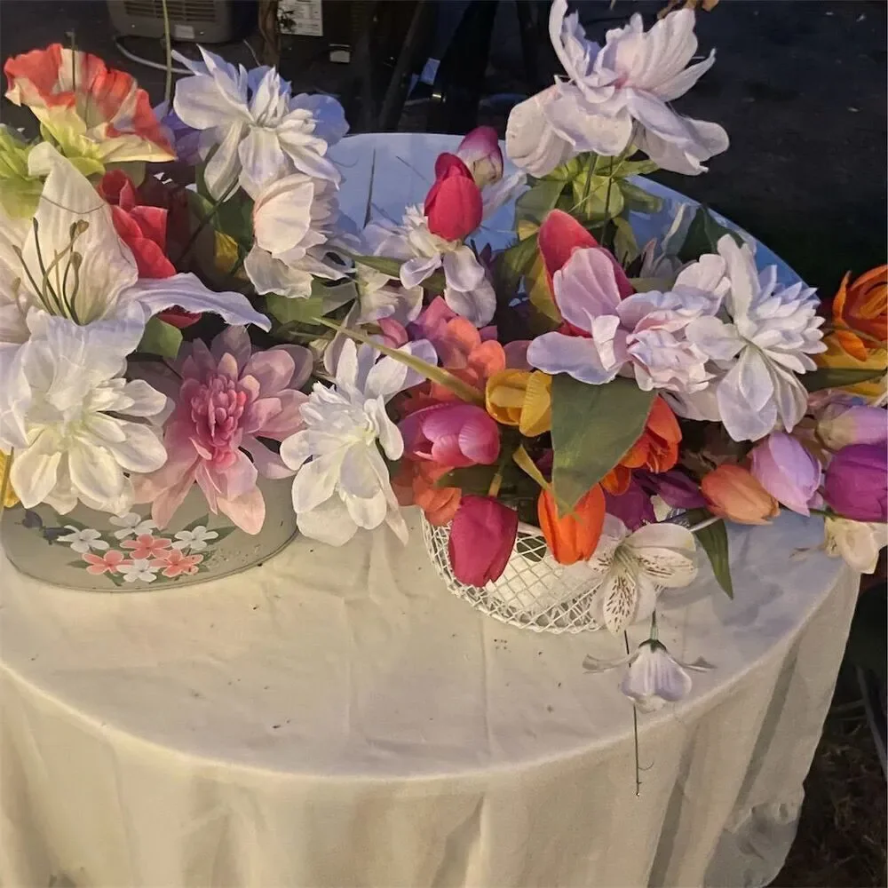 Please read! Multicolor artificial Flower Basket Door Decoration Dahlias Tulips